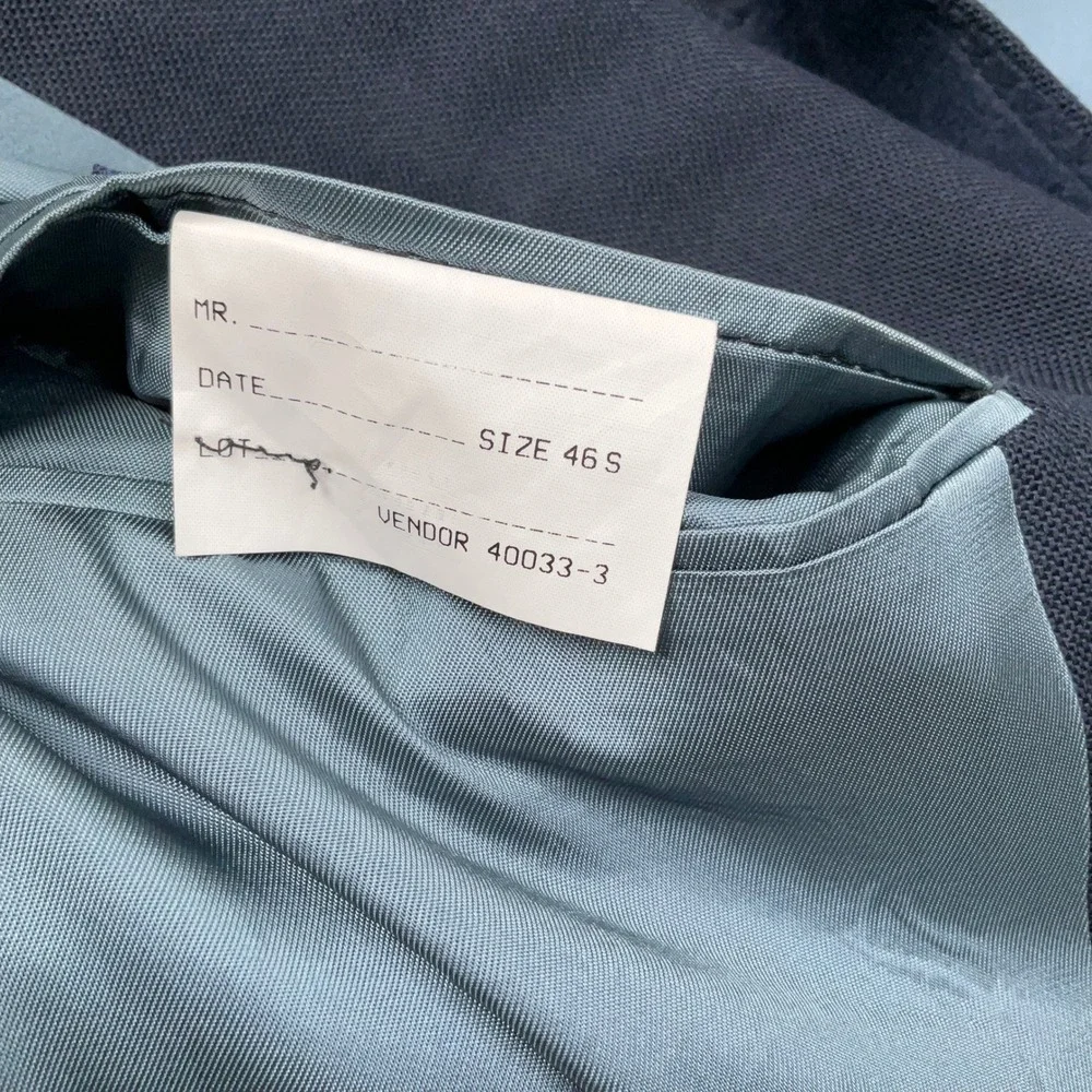 Stafford Blazer Mens 46S Navy Blue Gold Button Wool Preppy Traditional 2-Button